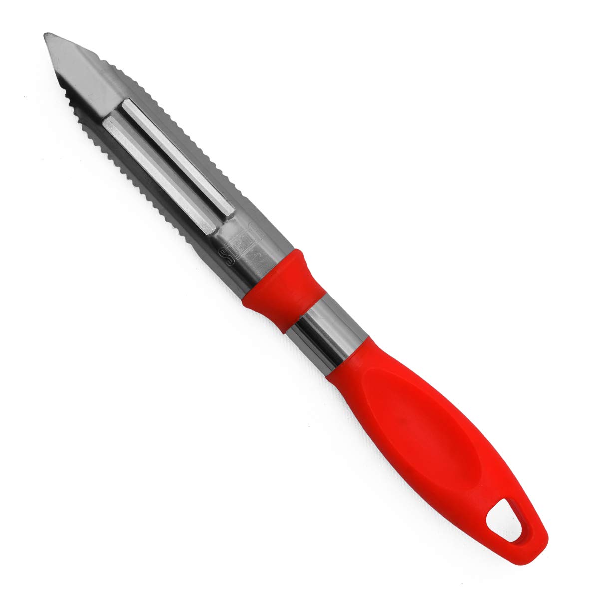 Dhruti Kitchen Equipments Stainless Steel Vegetable Sleek Peeler and Scraper with Plastic Grip