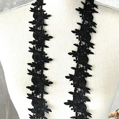 Amazon.co.jp: レース 花柄 黒 薔薇 服飾 素材 材料 レオタードレース