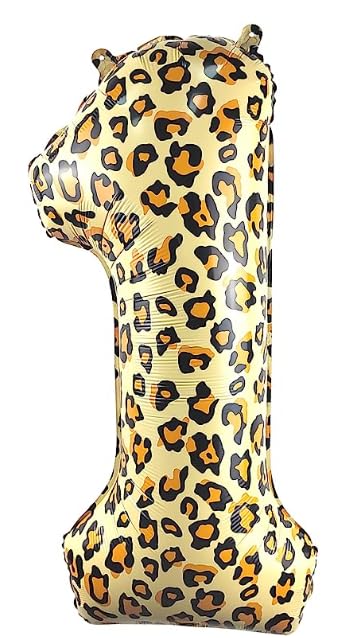 Leopard Cheetah Number Balloons for Birthday Party Decorations (NO. 1)