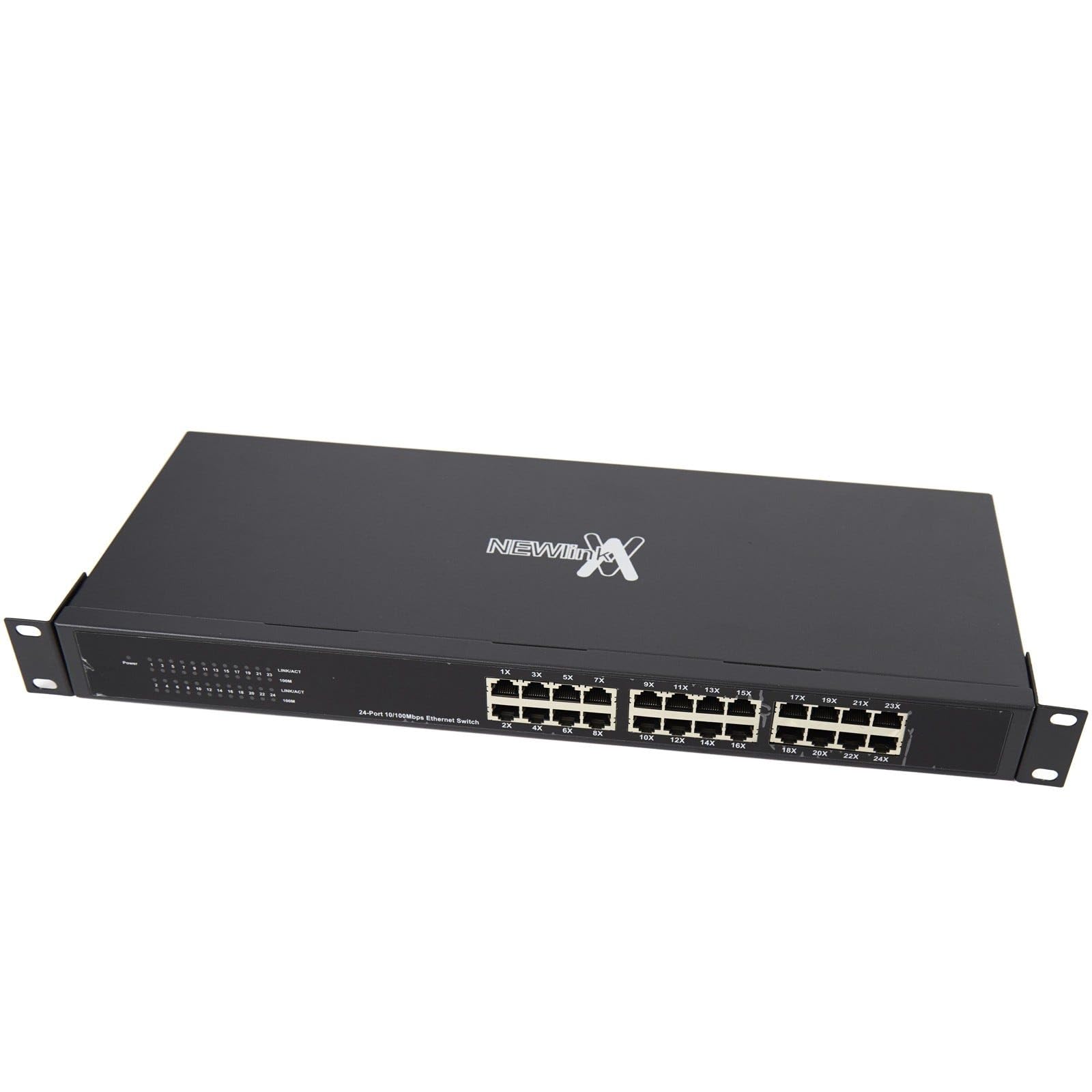 Newlink 24 Ports Rack Montable 19 inch Unmanaged Rapide Ethernet Commutateur [Cat5e - 24 Port]