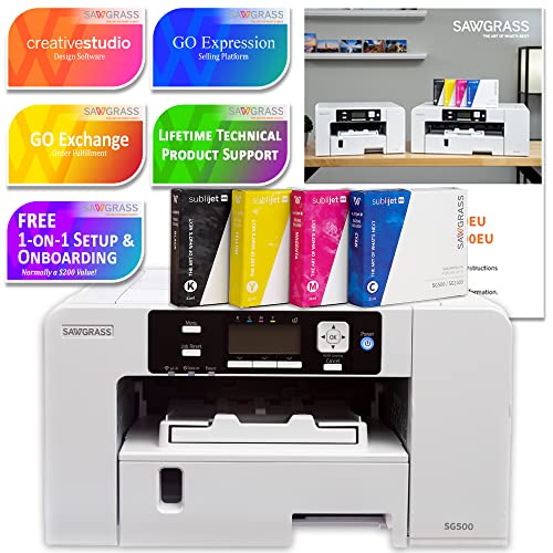 Sawgrass Uhd Virtuoso Sg500 Sublimation Color Printer Starter Bundle With Inks, Sublimation Paper, Blanks #TOP1