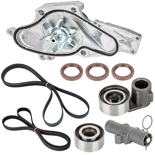 LesNau Timing Belt Kits with Water Pump for Car Engine Compatible with 2003-2018 Honda Accord Pilot Odyssey Ridgeline Acura MDX RDX RL TL TSX ZDX - Replace TCKWP329, TKH-002, TKH002