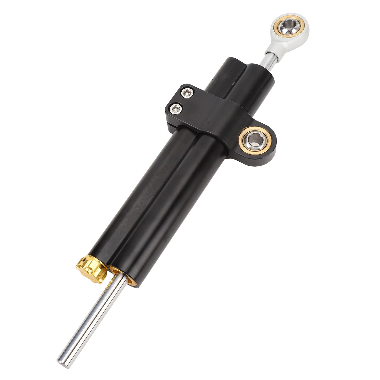 Dilwe Motocyklowe Stabilator Układu Sterującego Universal Fit 21 Przekładnie Regulacji Tłumienia 6061 Stop Aluminium z Aktywnym Zaworem Sterującym dla Motocykli Powyżej 600 Cm3 (BLACK)