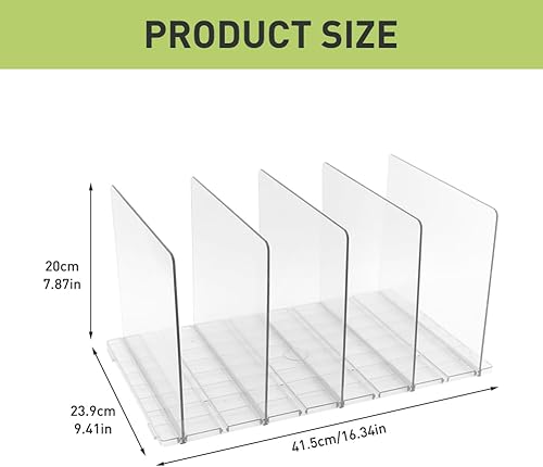 Miniatura 3 de Organizador de 5 piezas para armario, separadores de estantes acrílicos, organización de armario, separador de bolsos transparente ajustable,