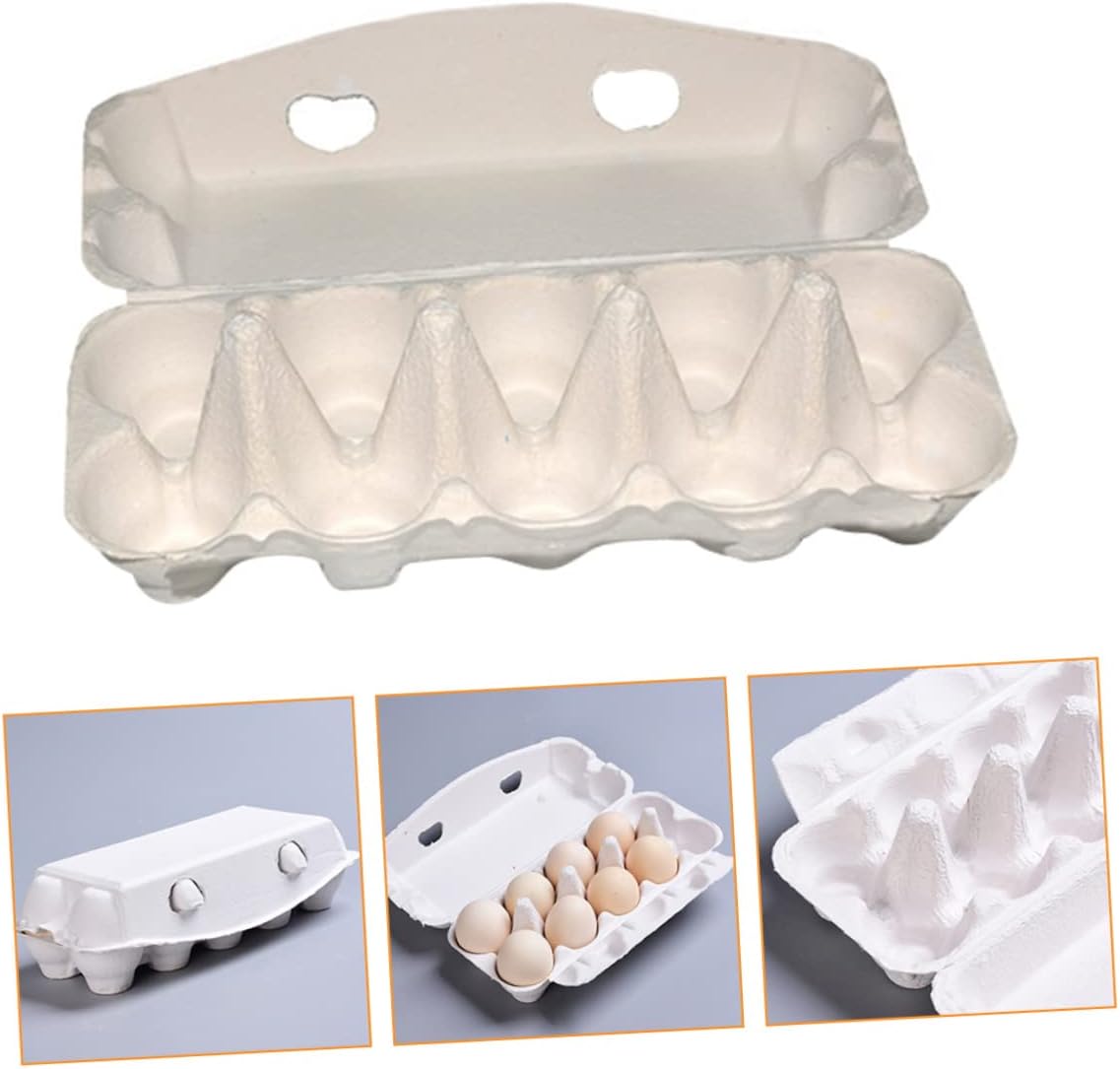 Zerodeko Egg Storage Cartons 10pcs/box Large Chicken Egg Holders White Reusable