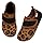 Kyopp Hausschuhe Kinder Barfussschuhe Klettverschluss für Jungen Mädchen Atmungsaktive Breite Pantoffeln Rutschfest Kindergarten Slippers(Leopardenmuster Braun, 34/35EU)