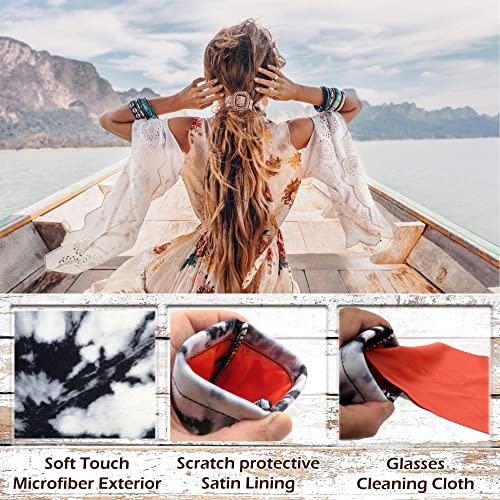 Image of Soft Sunglasses case | Large Glasses Case Holder - Eyeglass Pouch Squeeze Top | Glasses pouch Lightweight Extra Layers