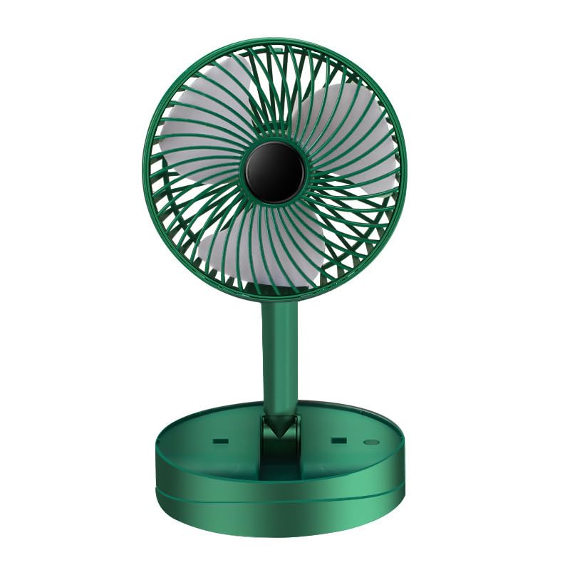 Mini ventilador batería recargable silenciosa base mesa portátil ventilador 3 velocidades ajustable posiciones cerrables para el hogar oficina escritorio viaje camping playa caravana (verde)