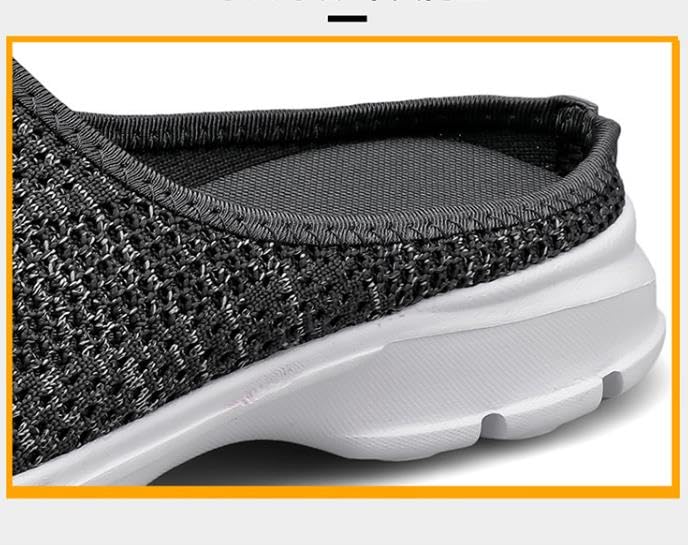 Mens Breathable Mesh Walking Mules Sneakers Open Back Slip On Shoes Slippers4