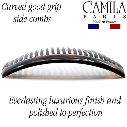 Camila AD66 4 PACK Paris French Side Combs Large 4 Piece Curved Tortoise Shell French Twist Hair Combs Decorative thumb #6