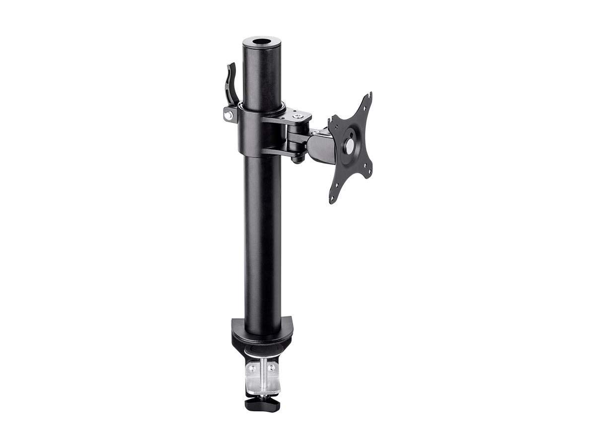 Monoprice Essential Single Monitor Desk Mount - VESA 100x100, Up to 22lbs, 180 Swivel, Tilt +/- 90, 360 Rotation, Black