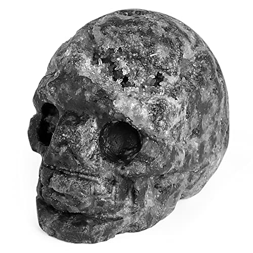 Estatua Cráneo de Geodas Negro 2 Pulgadas para Decoración miniatura 3