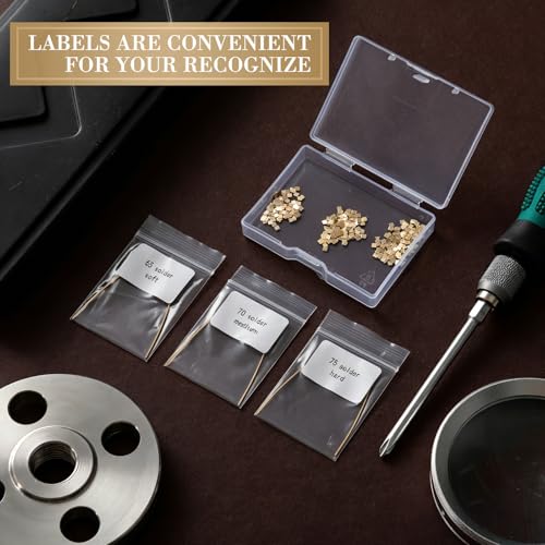 Image of Sadnyy 165 Pcs 1.5 Grams /0.96DWT Gilded Alloy Solder Chips 2 x 2 mm | 3 Pcs Soft Medium Hard Solder Wires, Ultra Tiny Medium Density Precut Chips Easy Welding for Jewelry Making (E, M, H)