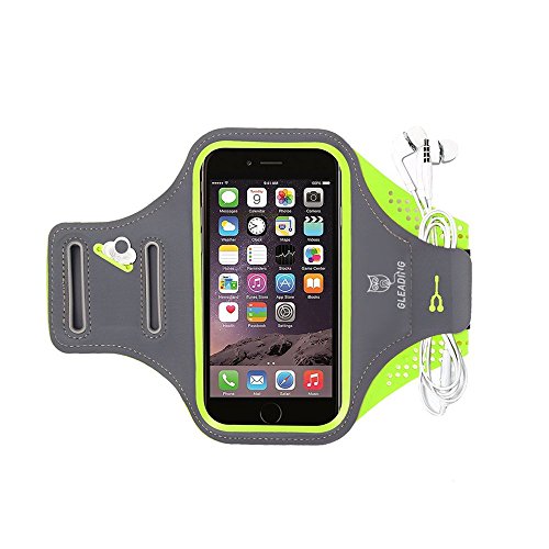 GLEADING Fascia da braccio per telefono cellulare resistente all'acqua per Sport - 4.7 pollici Custodia per iPhone X, 8 Samsung, HUAWEI -velcro riflettente, proteggi schermo per bici, jogging