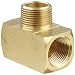 Anderson Metals Brass Pipe Fitting, Barstock Tee, 1/8" Female Pipe x 1/8" Female Pipe x 1/8" Male Pipe