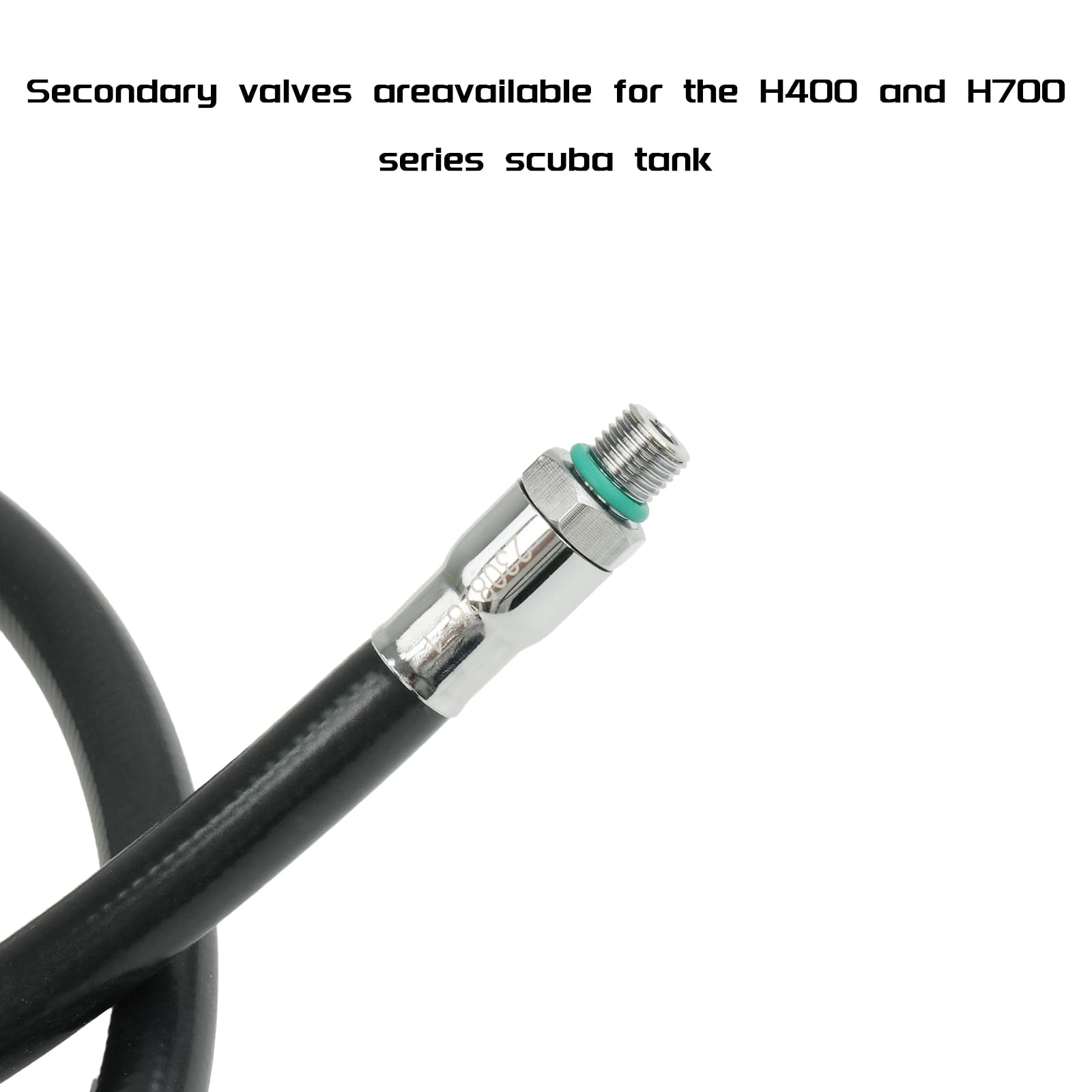 HOUVAN The Scuba Diving Stage 2 Regulator Equipped with Medium Pressure Hose The Secondary Regulator Suitable for Use with Scuba Tanks of Models H400/H400plus/H400pro/H700—Black