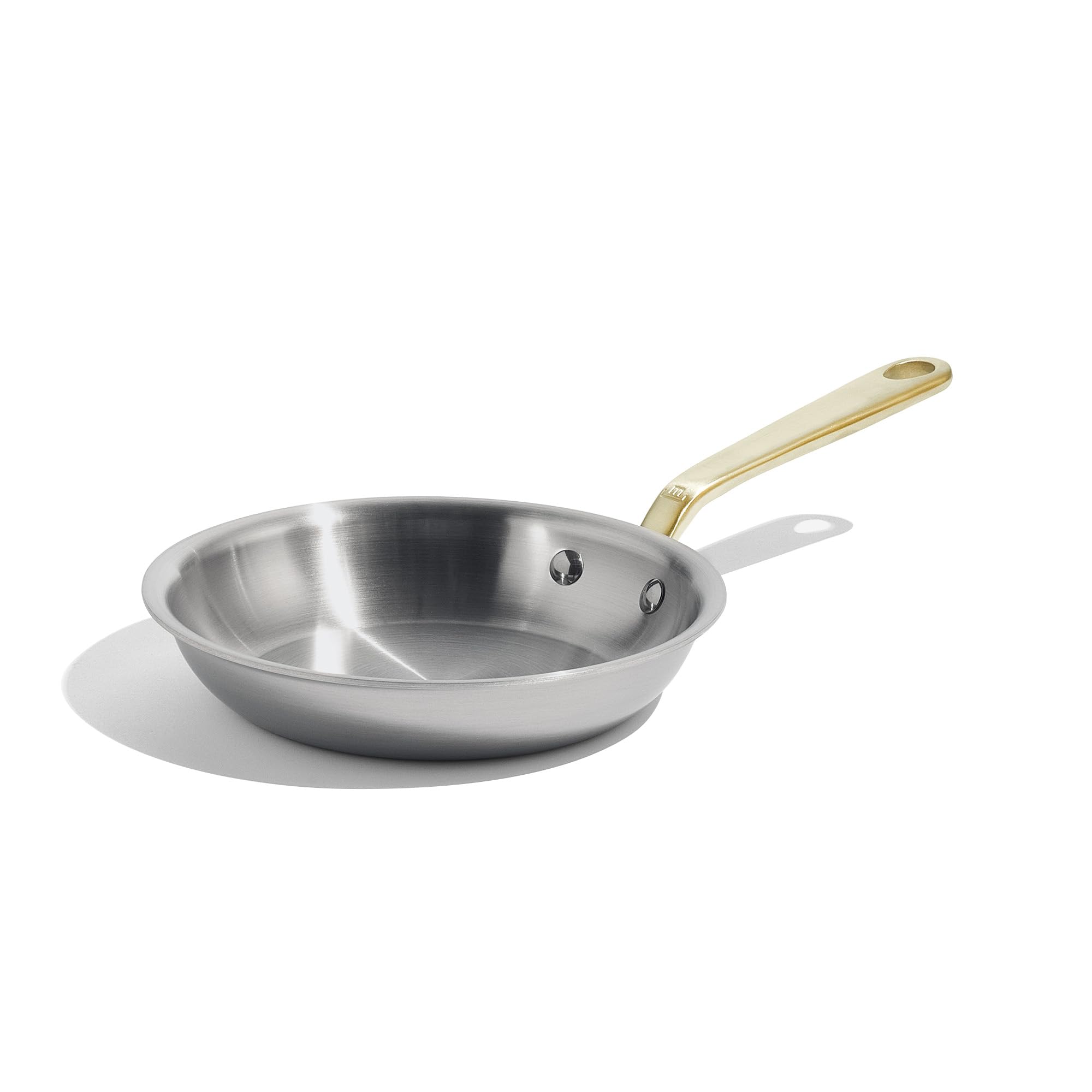 Made In Cookware - 8-Inch Stainless Steel Frying Pan (Antique Brass Handle) - 5 Ply Stainless Clad - Professional Cookware - Crafted in Italy - Induction Compatible