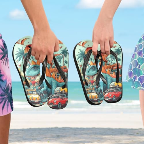 STAYTOP Colorful Cartoon Dinosaurs Flip Flops Sandals of Men's & Women's,Sandals Beach Slippers Shower Slides4