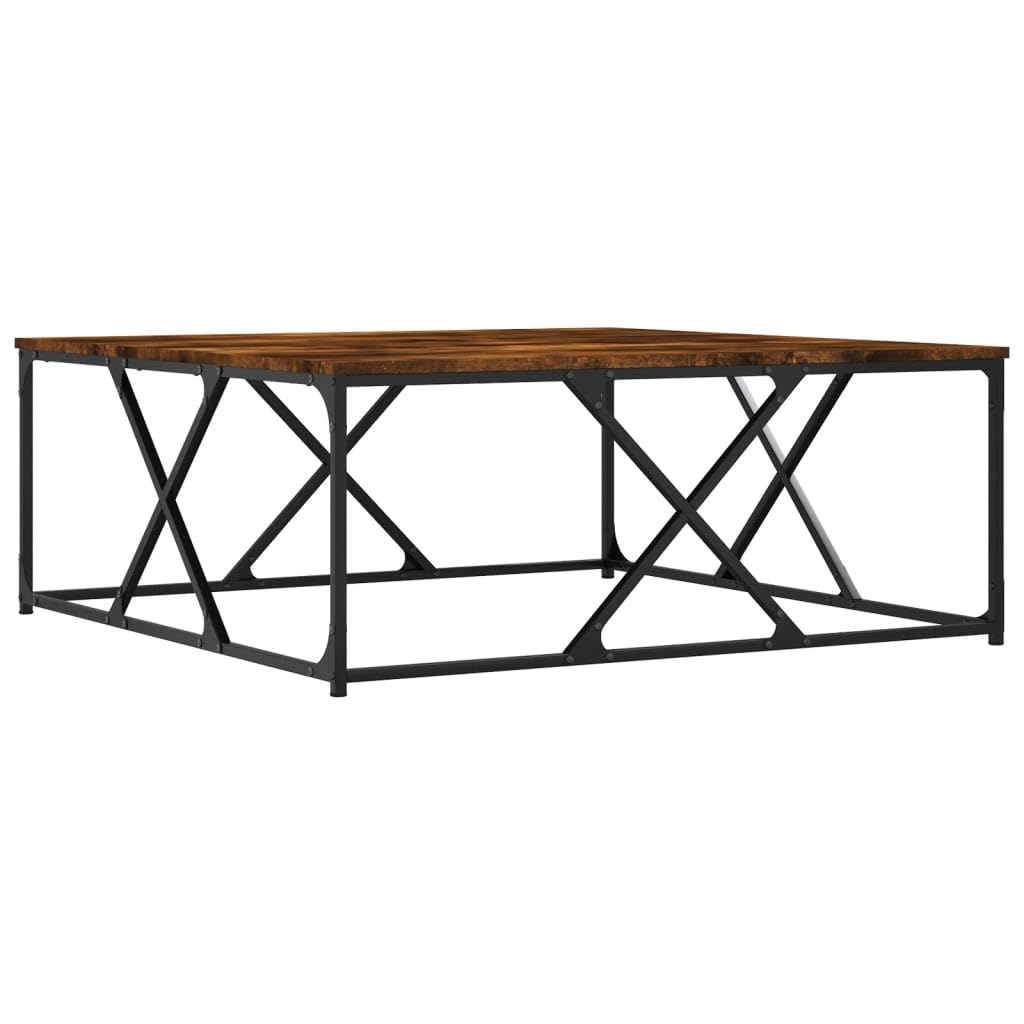 Générique Stolik kawowy Chene Fume 100x100x40 cm Wood Ingenierie | Solidna metalowa rama, gładka powierzchnia, stabilna do napojów i deco, odporność na wilgoć