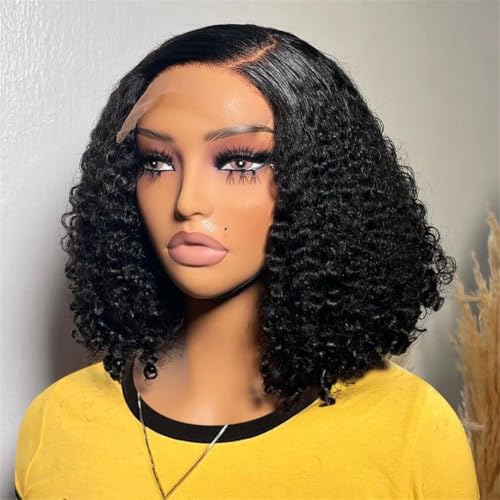 Perruque courte bouclée lace front 13x4 pour camoufler une perte de cheveux avec élégance