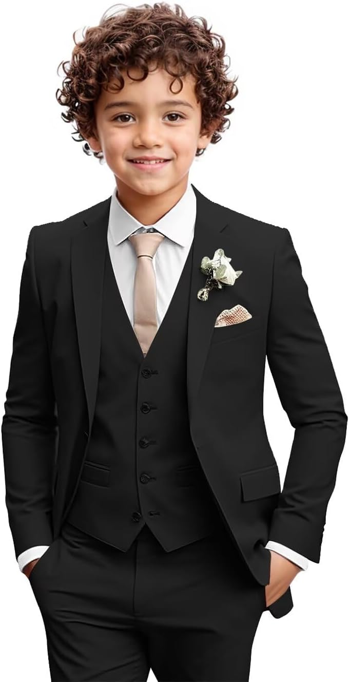 ORBITRAY Boys Suits Tuxedo Children Blazer Vest Pants for Wedding Teenager Kids Formal Ceremony Evening Party Performance
