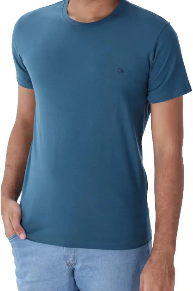 Ogochi Camiseta Masculina Gola Redonda, 100% Algodão, Slim, Casual