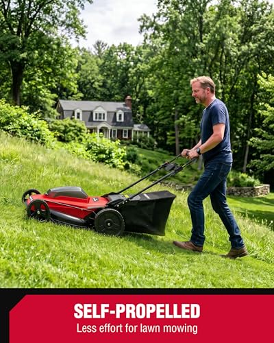 Image of PowerSmart 20 inch Self-Propelled Cordless Lawn Mower, Brushless Motor, 2 x 40V 4.0Ah Battery & Charger (MB2420SA)
