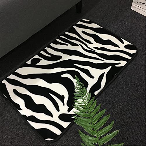 Badezimmerteppich Zebra-Muster Badematte Flauschig Mikrofaser Badvorleger rutschfest Duschvorleger...