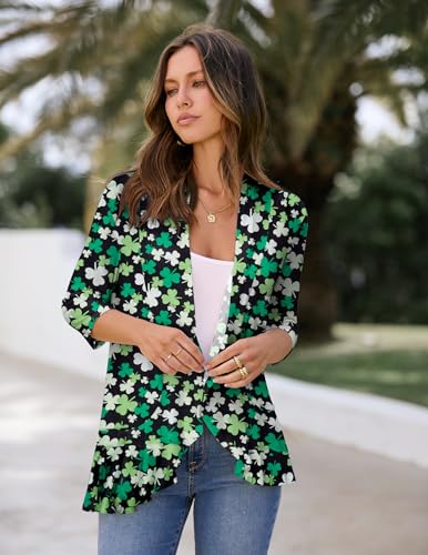 Image of Zeagoo Women's Open Front Cardigan 2026 Spring Summer Lightweight 3 /4 Sleeve Draped Ruffles Cardigans S-3XL