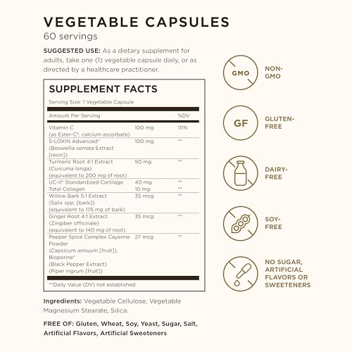 Image of Solgar No. 7, Joint Support & Comfort Supplement, 60 Vegetable Capsules | Increased Mobility & Flexibility, For Men & Women with Ester-C Vitamin C, Gluten- Free, Non-GMO, Dairy Free - 60 Servings