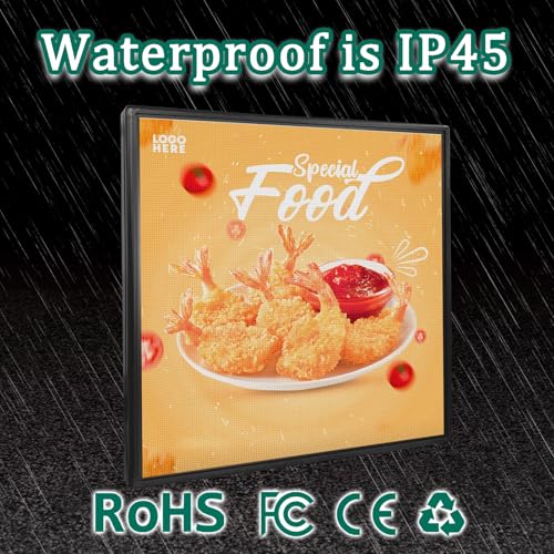 Image of P6 Programmable 40x40 Inch Commercial LED Display with WiFi Control, HD Multimedia Support for Retail Stores, Hospitality & Commercial Spaces, 160x160 Resolution