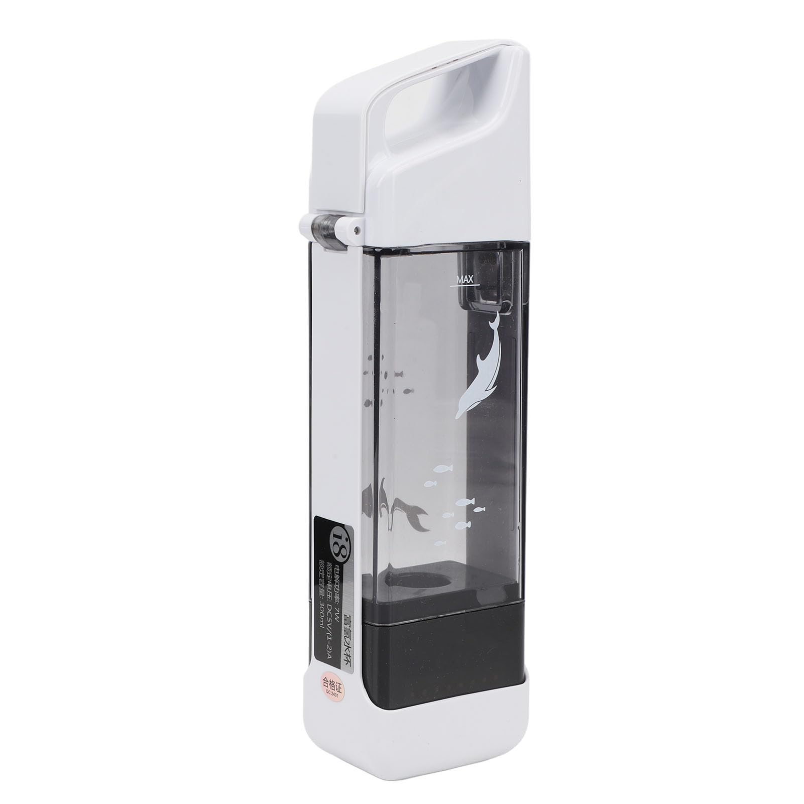 Botella de Agua Recargable Rica en Hidrógeno, Generador de 300ml, 1500 a 3000ppb, para Fitness en Casa, Viajes Oficina, Material ABS PC