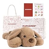Niuniu Daddy Weighted Dog Stuffed Animals for Anxiety, 3.3lb Weighted Plush Dog Toy Pillowfort for Adults Kids Girls Boys, Large Stuffed Puppy Plush Pillow as Gift for Valentine Include Bag Sticker