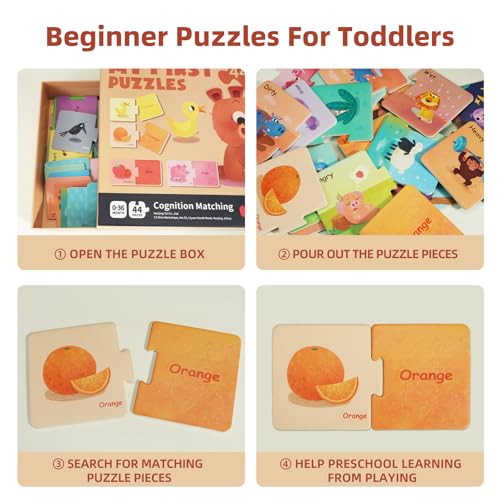 Image of TOI 6 Pack Large Piece Toddler Jigsaw Puzzles for Kids Ages 2-4 - Cognition | My First Puzzle, Animal Shaped Floor Puzzles for Beginner, Preschool Learning Game, Educational Activity for Boys Girls Gift