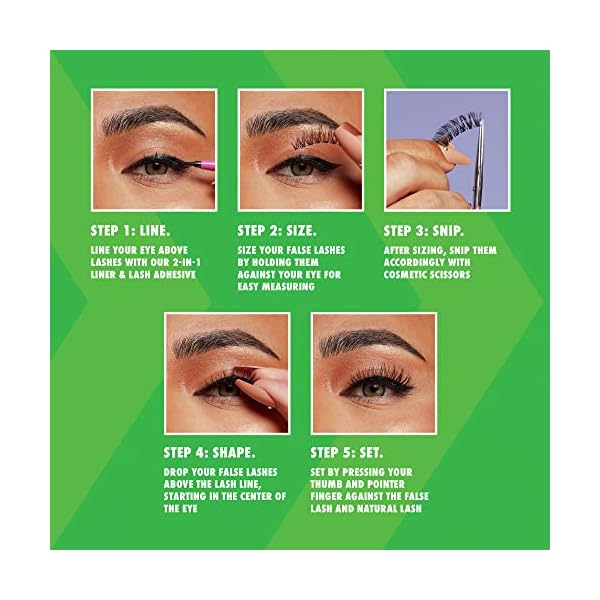 NYX Professional Makeup Falsche Wimpern, Langlebig, 12 Stunden Tragezeit, Unsichtbare Bänder, Bis zu 15-mal… – Bild 5