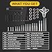 syizyen 46PCS Harmonic Balancer Puller Set, Automotive Power Steering Wheel Pulley Puller Installer Tool Kit, Crankshaft Flywheel Puller Removal Tool Set Works with Most Cars, Pickups, and SUVs