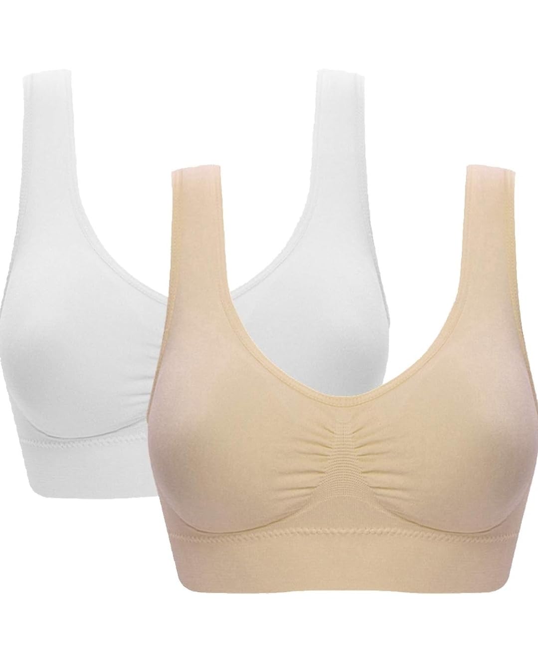 PBE Padded Comfort Bra Women Girls Crop Top Seamless Bralette Sleep Yoga Stretch Vest Wire Free