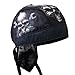 Black Tan White Skull Crossbone Wrenchs Motorcycle Head Wrap Durag Cap Biker