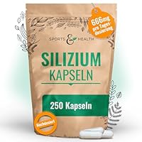 Silizium Hochdosiert Kapseln – 250 Silizium Kapseln – Silicium aus Hochwertigem Bambusssprossenextrakt – Silica Hochdosiert - 500mg pro Tagesdosierung