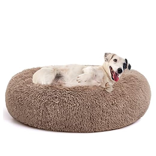MIXJOY Orthopedic Dog Bed Comfortable Donut Cuddler Round Dog Bed Ultra Soft Washable Dog and Cat Cushion Bed (20''/23''/30'') (30'', Brown)