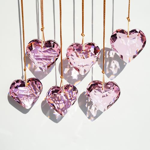 H&D HYALINE & DORA 6pcs Pink Heart Crystal...