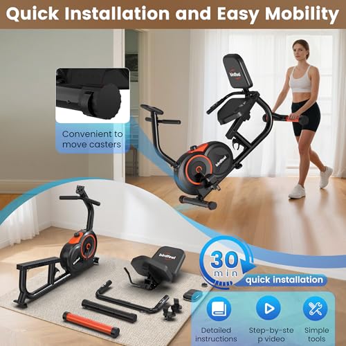 Image of Recumbent Exercise Bike for Home,Recumbent Stationary Bikes for Adults & Seniors,Load Capacity of 400 pounds,Equipped with 16 Adjustable Gears, and Soft Adjustable Seats
