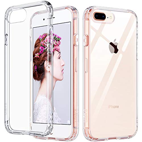 ULAK Compatible with iPhone 8 Plus/iPhone 7 Plus Case Clear, Slim Fit Soft TPU Transparent Back Cover with Shock Absorption Bumper Corners Anti-Scratch for iPhone 7 Plus/8 Plus 5.5 inch, Clear