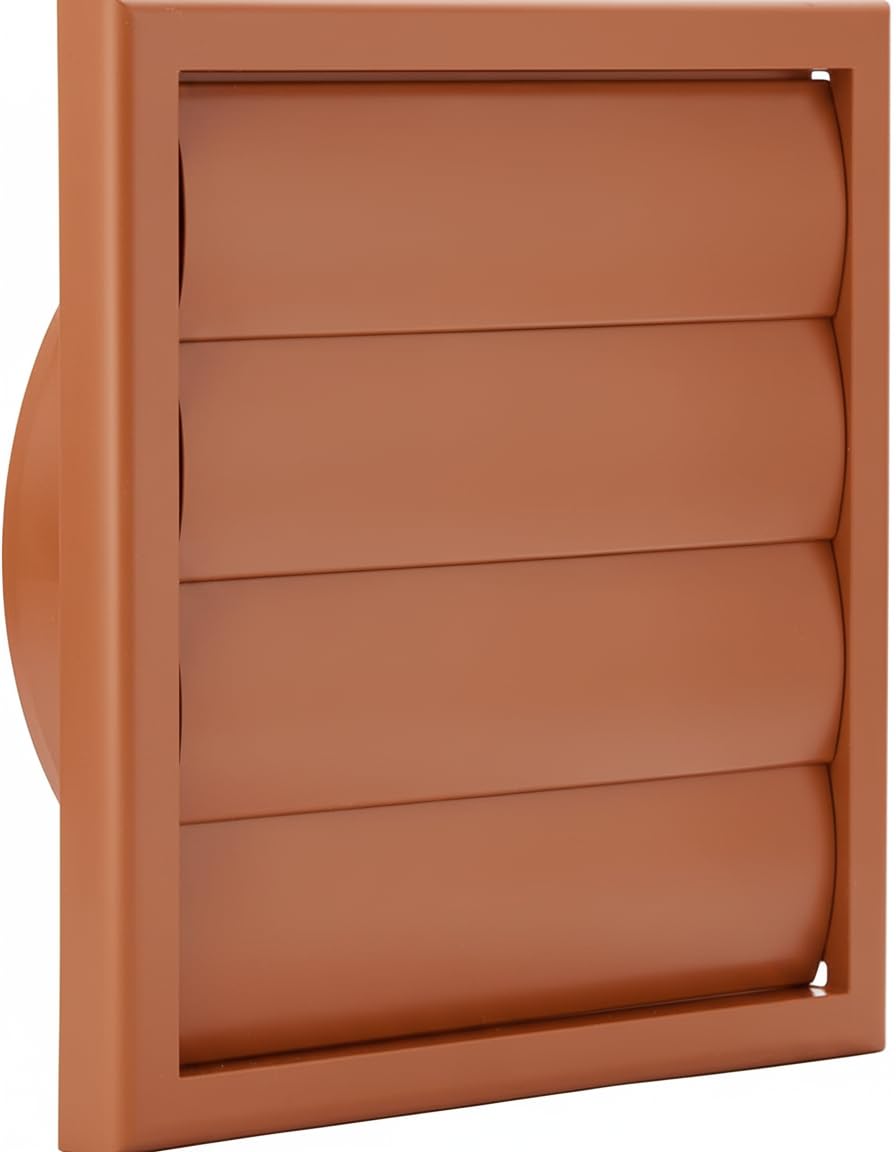 Vents Uk Terracotta Vents 150Mm External Wall Vent Cover – 185 X 185Mm Diameter Gravity Flap Grille For Extractor Fans & Ventilation Ducting