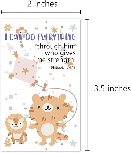 Miniatura 2 de 60 mini tarjetas de oración con versículos bíblicos surtidos para estudios bíblicos infantiles, tarjetas de aliento para niños, regalos cristianos