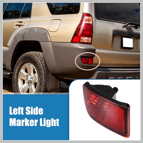 Image of Rear Left Side Bumper Reflector Light Lamp for Toyota 4Runner 2003-2005 Red Replacement Car Parts