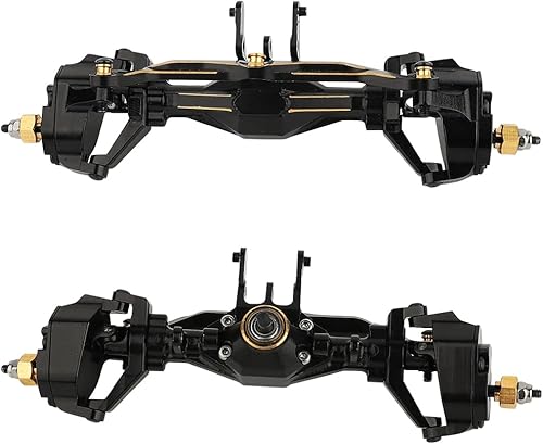 Miniatura 3 de RZXYLRC TRX4M - Juego completo de eje de portal RC delantero y trasero de aleación de aluminio de latón pesado para 118 RC Crawler TRX4-M Bronco