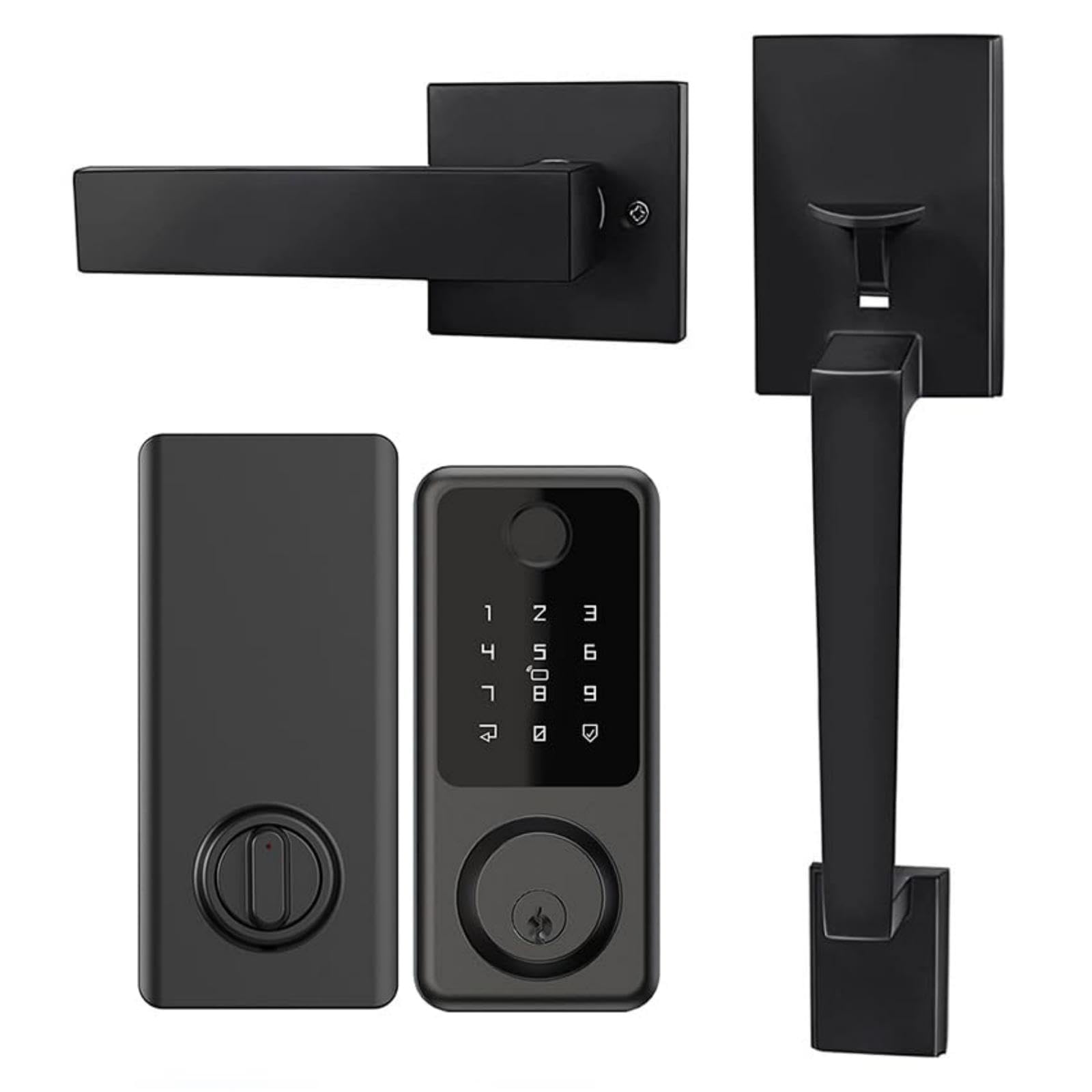 MTGStyle SMART 黒 Amazon.com: Secusly Smart Front Door Lock Handle Set, Keypad Door