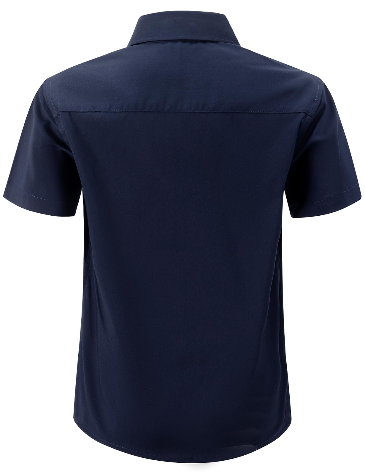 Spring&Gege Camicia a maniche corte per bambini, antimacchia, facile da stirare, con bottoni, uniforme scolastica