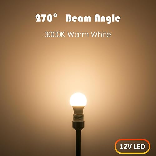 Miniatura 4 de Maelsrlg Bombilla LED de 12 V 6 W (equivalente a 50 W), blanco cálido 3000 K, 12 V-24 V CACC, 600 lúmenes, no regulable, bombillas LED A19 de 12 V